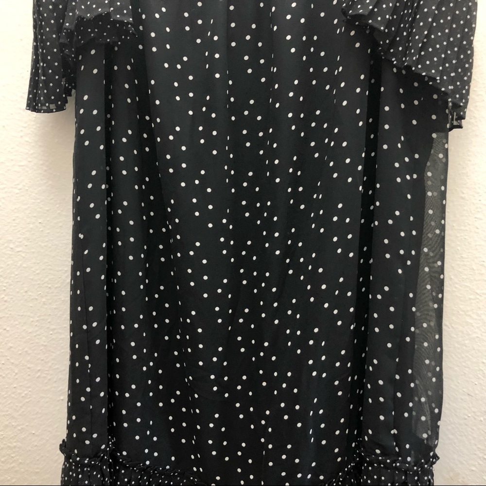 Max Studio Polka Dot Spaghetti Strap Off Shoulder Mini Dress Women's Size S - Picture 4 of 9